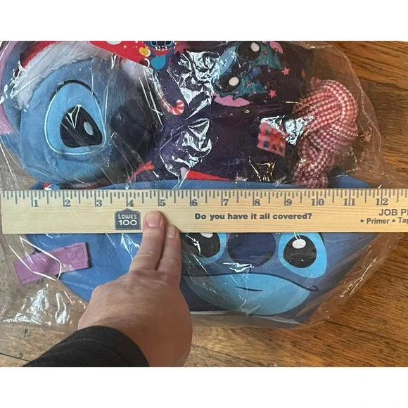 Stitch Disney Dog Toy Gift Set 2 Squeaky Plush 18"H & 8"H Blanket & Basket New - Picture 8 of 12
